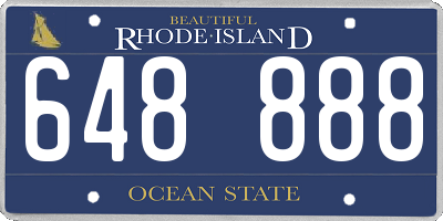 RI license plate 648888