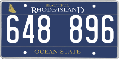RI license plate 648896