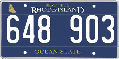 RI license plate 648903