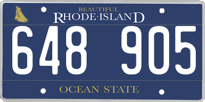 RI license plate 648905