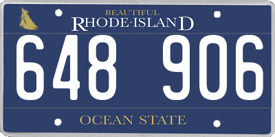RI license plate 648906