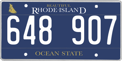 RI license plate 648907