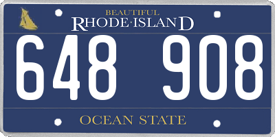 RI license plate 648908