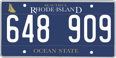 RI license plate 648909
