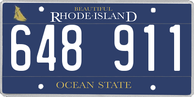 RI license plate 648911