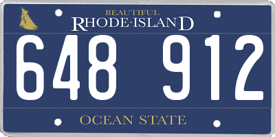 RI license plate 648912