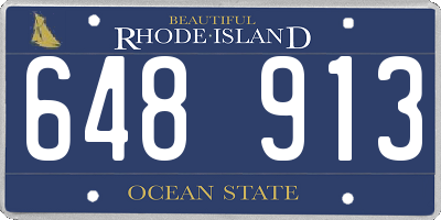 RI license plate 648913