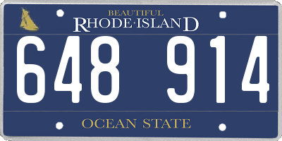 RI license plate 648914