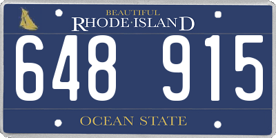 RI license plate 648915