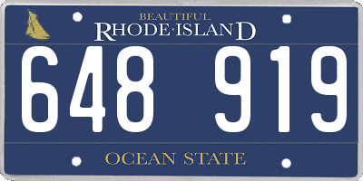 RI license plate 648919