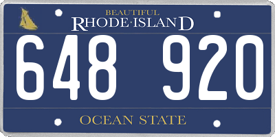 RI license plate 648920