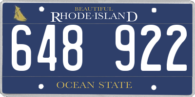 RI license plate 648922