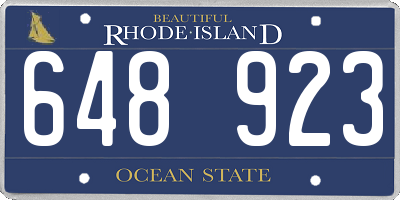 RI license plate 648923