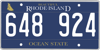 RI license plate 648924