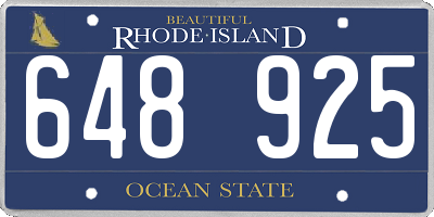 RI license plate 648925