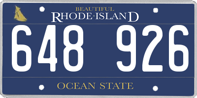 RI license plate 648926