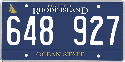RI license plate 648927