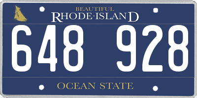 RI license plate 648928