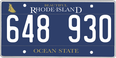 RI license plate 648930