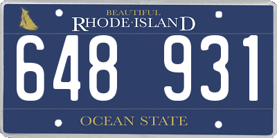 RI license plate 648931
