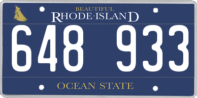 RI license plate 648933