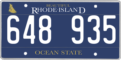 RI license plate 648935