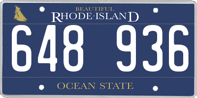 RI license plate 648936