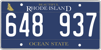 RI license plate 648937