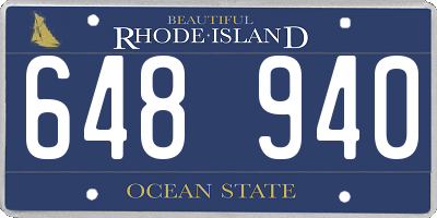 RI license plate 648940