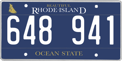 RI license plate 648941