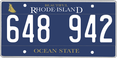 RI license plate 648942