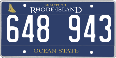 RI license plate 648943