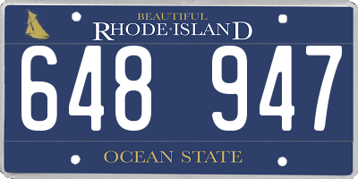 RI license plate 648947