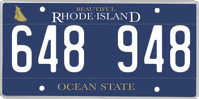 RI license plate 648948