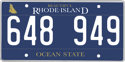 RI license plate 648949