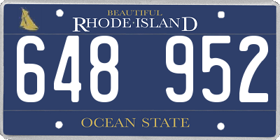 RI license plate 648952