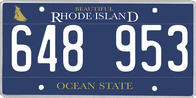 RI license plate 648953
