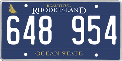 RI license plate 648954