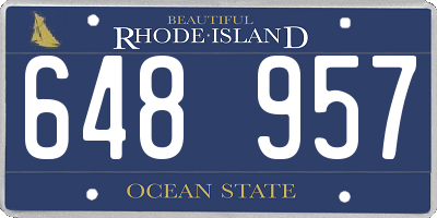 RI license plate 648957