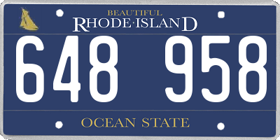 RI license plate 648958