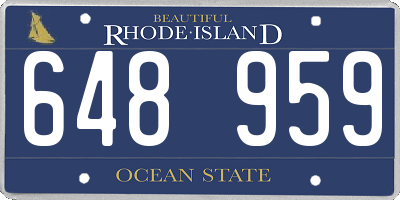 RI license plate 648959