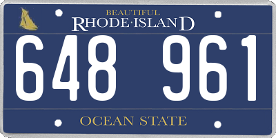 RI license plate 648961