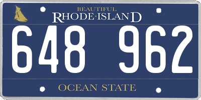 RI license plate 648962