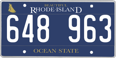 RI license plate 648963
