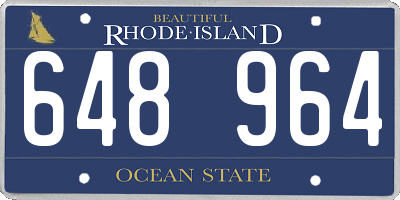 RI license plate 648964