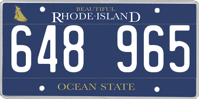 RI license plate 648965