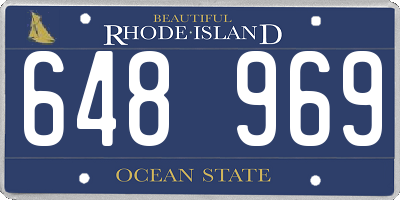 RI license plate 648969