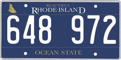 RI license plate 648972