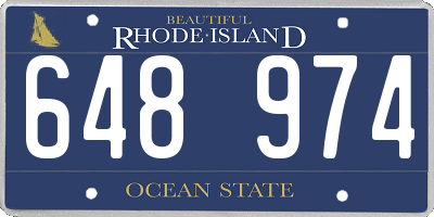RI license plate 648974
