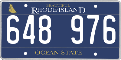 RI license plate 648976